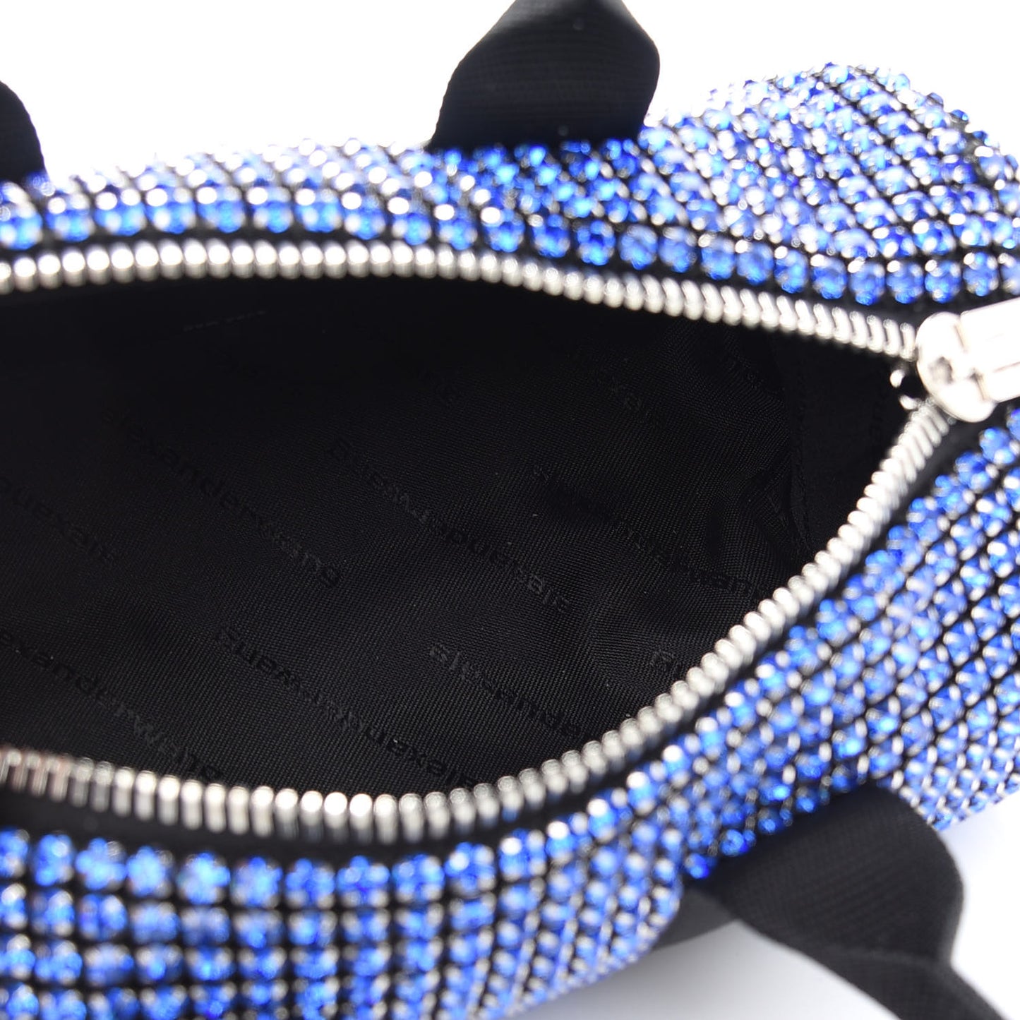 Mesh Crystal Rhinestone Mini Cruiser Duffle Cobalt
