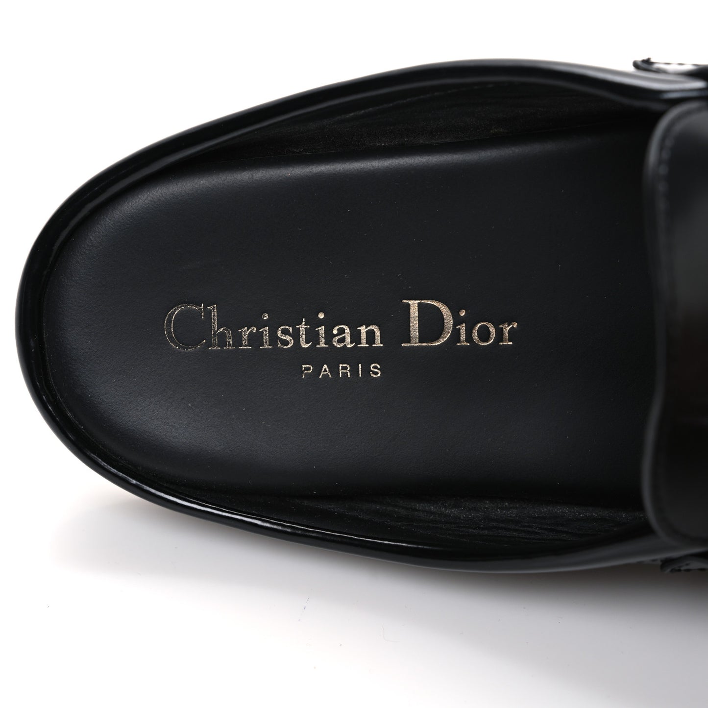 Brushed Calfskin Boy Loafer Mule 36 Black