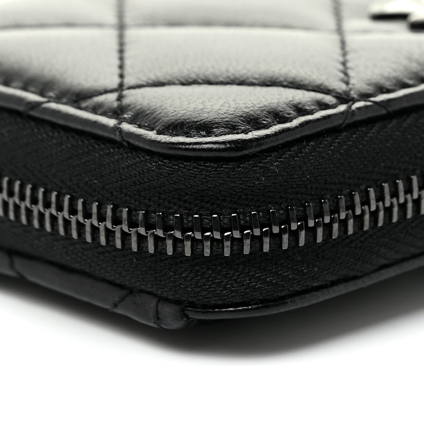 Lambskin Quilted Zip Coin Purse So Black