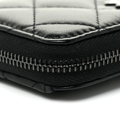 Chanel Lambskin Quilted Zip Coin Purse So Black 7 of 15