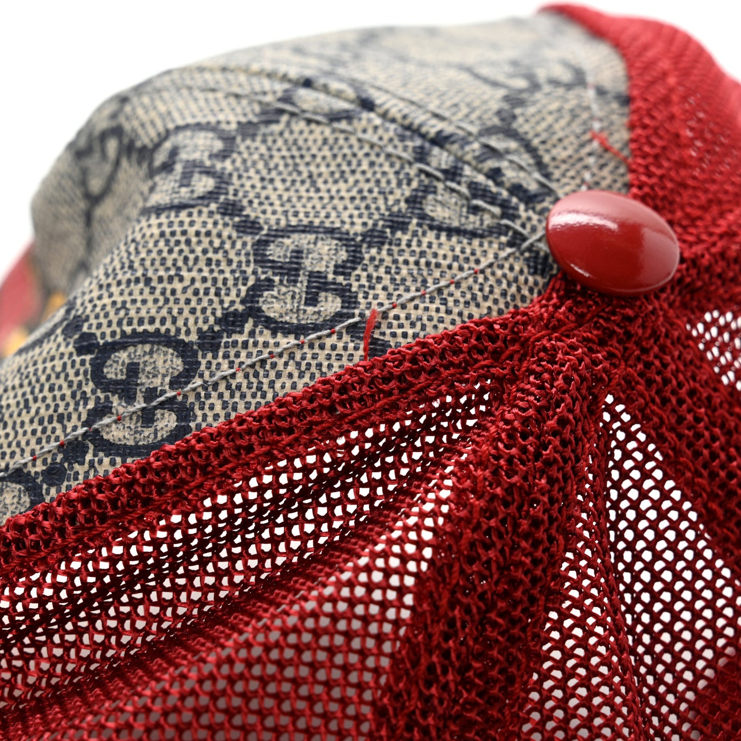 GG Supreme Monogram Baseball Hat S Beige Red Multicolor