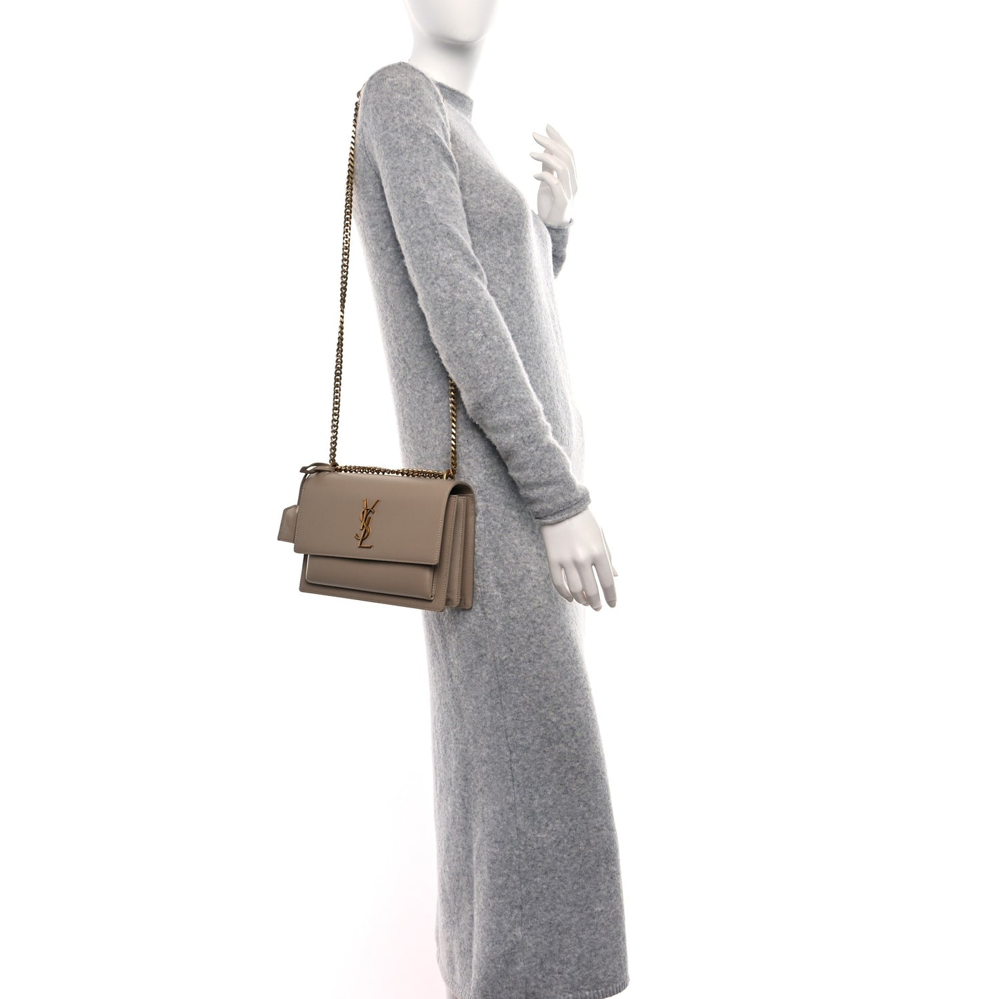 Calfskin Medium Monogram Sunset Dark Beige