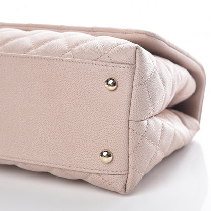 Chanel Caviar Quilted Small Coco Handle Flap Light Beige 9 of 10