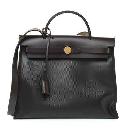 Hermes Toile H Berline Vache Hunter Herbag Zip PM 31 Black Ebene 3 of 14