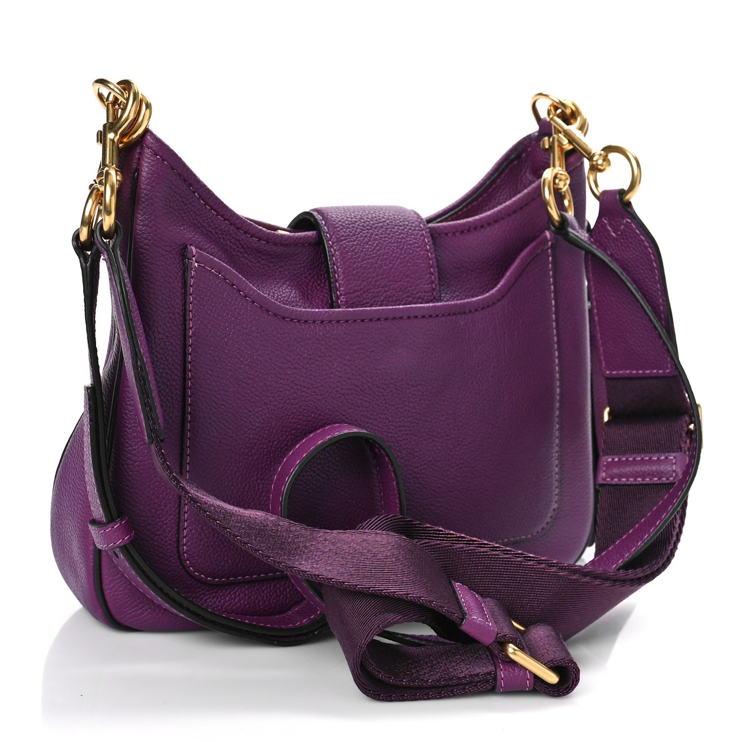 Calfskin Interlock Hobo Messenger Purple