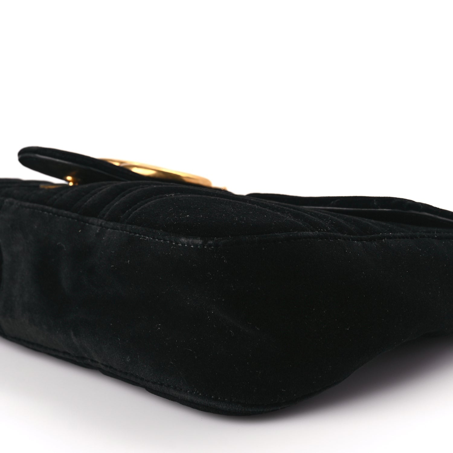 Gucci Velvet Matelasse Medium GG Marmont Shoulder Bag Black 9 of 9