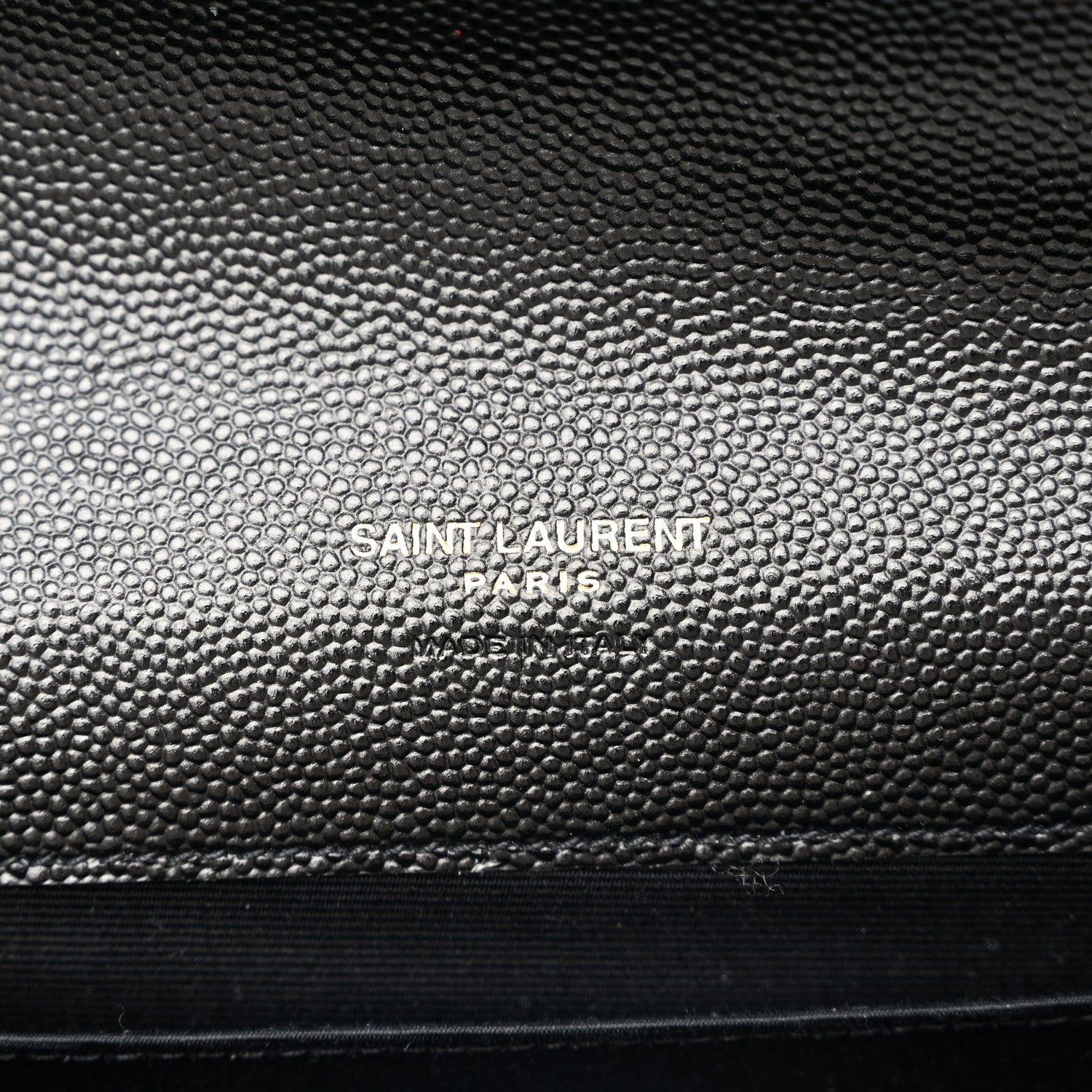 Saint Laurent Grain De Poudre Matelasse Chevron Monogram Envelope Clutch Black 6 of 11