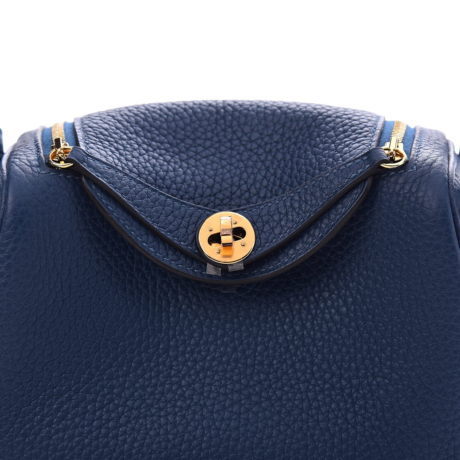 Hermes Taurillon Clemence Mini Lindy 20 Deep Bleu 9 of 10