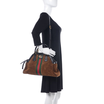 Gucci Suede Ophidia Medium Re(Belle) Top Handle Bag Nocciola Black 2 of 15