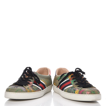 Gucci Canvas Web Flora Snake Print Mens Ace Sneakers 10.5 5 of 12