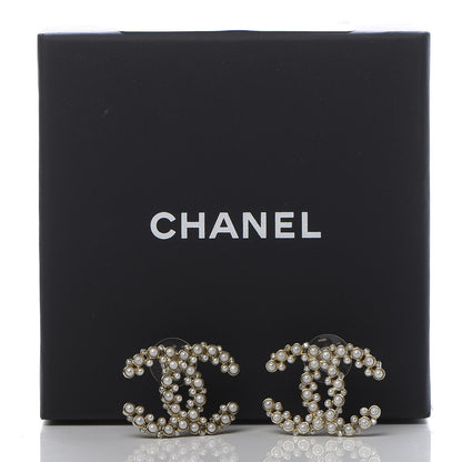 Chanel Pearl Crystal CC Earrings Gold 5 of 5