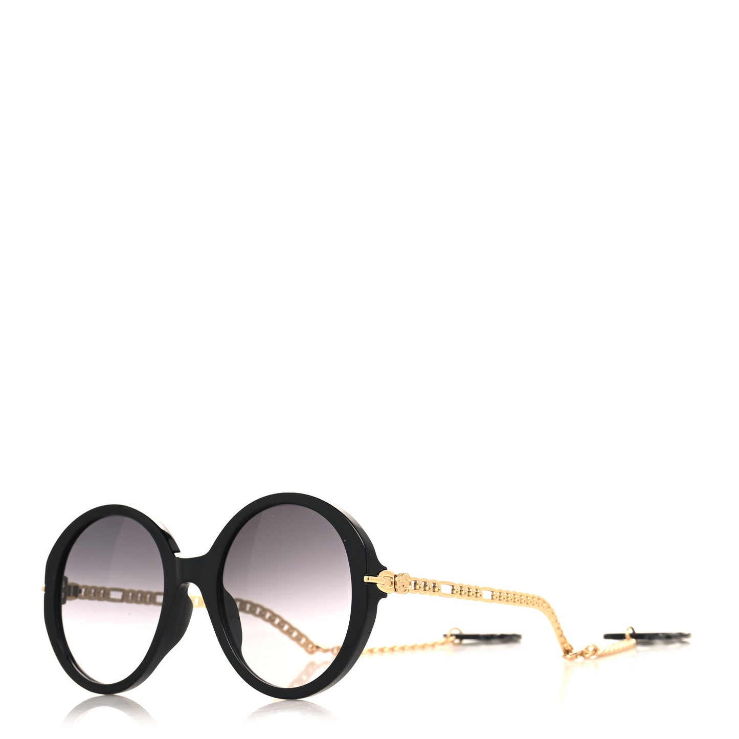 Acetate Detachable Charm Oversized Frame Round Sunglasses GG0726S Black