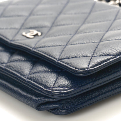 Chanel Caviar Quilted Wallet on Chain WOC Navy 10 of 11