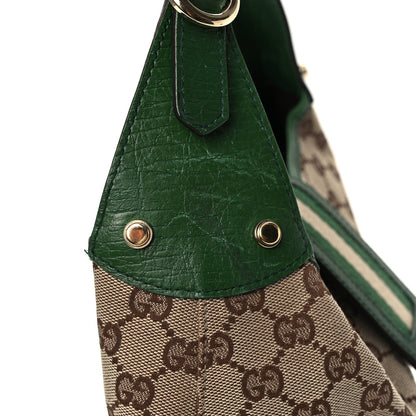 Gucci Monogram Web Junco Small Hobo Green 12 of 13