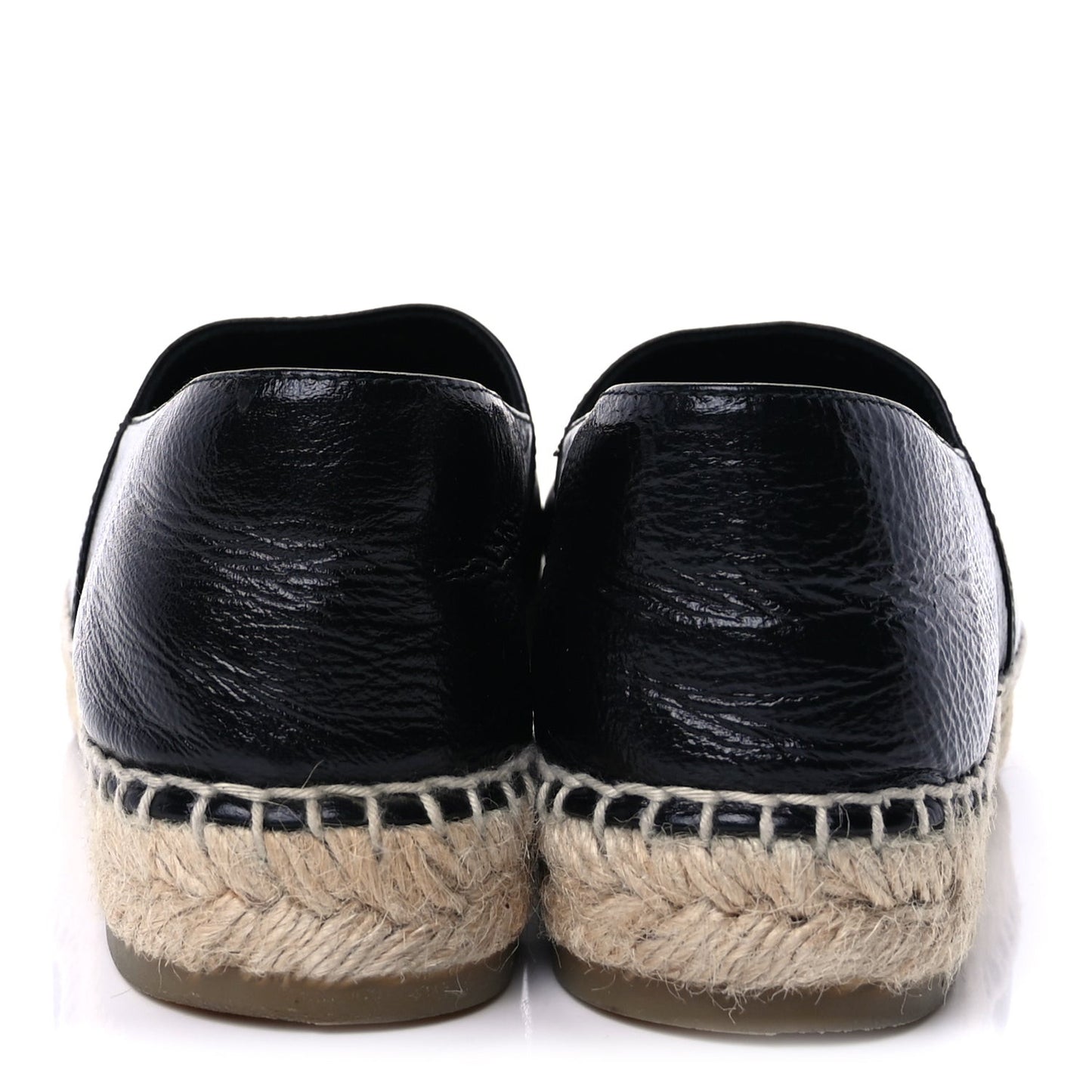 Laminated Goatskin CC Espadrilles 38  Black