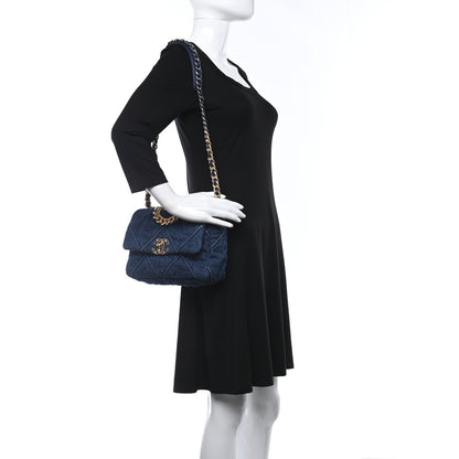 Chanel Denim Quilted Medium Chanel 19 Flap Blue 2 of 9