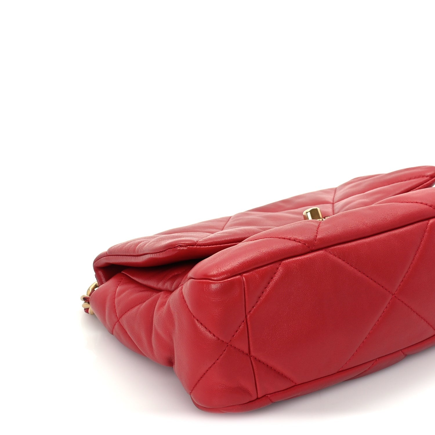 Chanel Lambskin Quilted Medium  19 Flap  Red 8 of 9