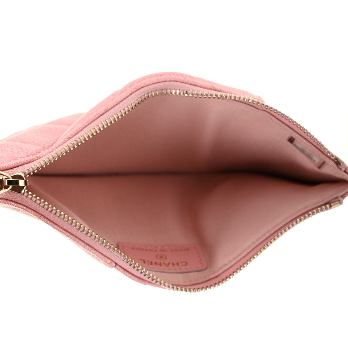 Iridescent Caviar Quilted Classic iPhone Pouch Rose Pink