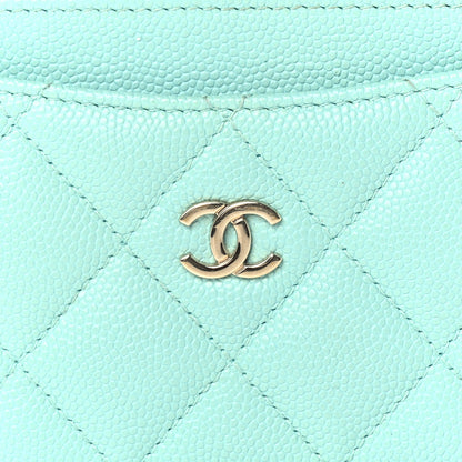 Chanel Caviar Quilted Flap Card Holder  Light Blue 8 of 8
