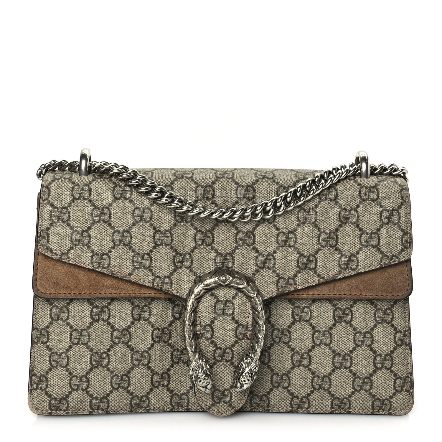 Gucci GG Supreme Monogram Small Dionysus Shoulder Bag  Taupe 1 of 8