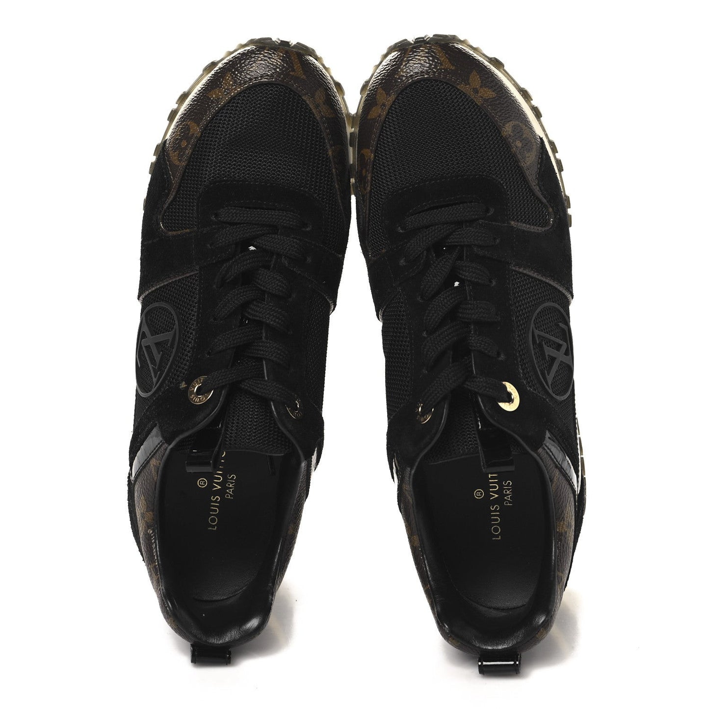 Suede Monogram Run Away Sneakers Black