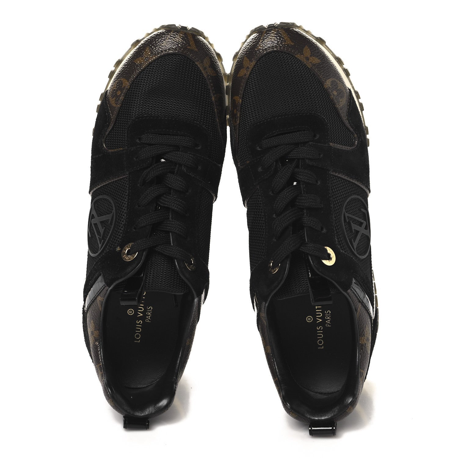 Louis Vuitton Suede Monogram Run Away Sneakers Black 2 of 7