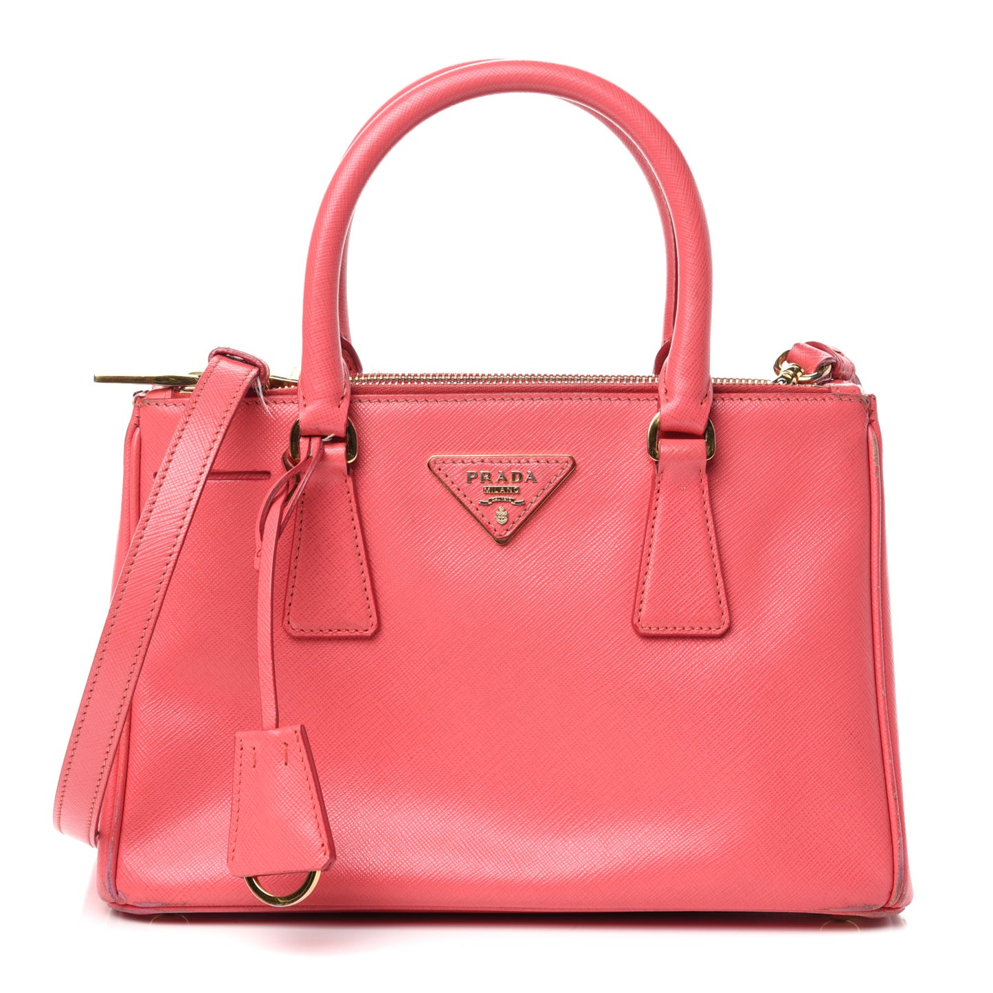 Saffiano Mini Galleria Double Zip Tote Fragola