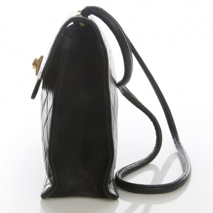 Chanel Lambskin Quilted Push Lock Flap Bag Black 5 of 10