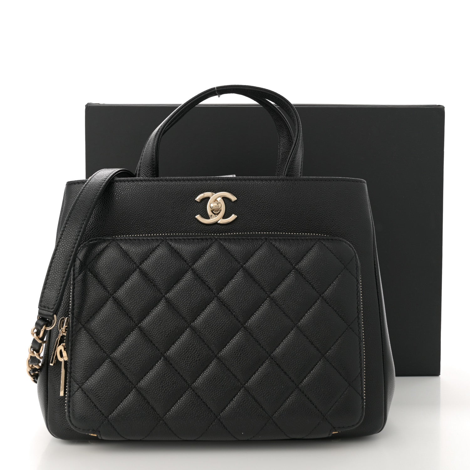 Chanel Caviar Quilted Small Business Affinity Shopping Bag Black 12 of 12