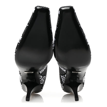 Gucci Technical Jersey Knit GG Monogram Square G 75mm Ankle Boots 38 Black Great White 6 of 9