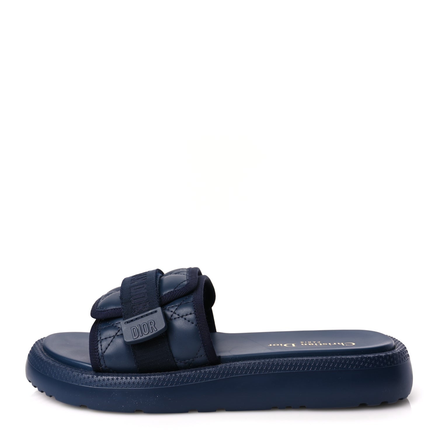 Christian Dior Calfskin Cannage Dioriviera Dio(r)evolution Slide Sandals 41 Blue 1 of 9