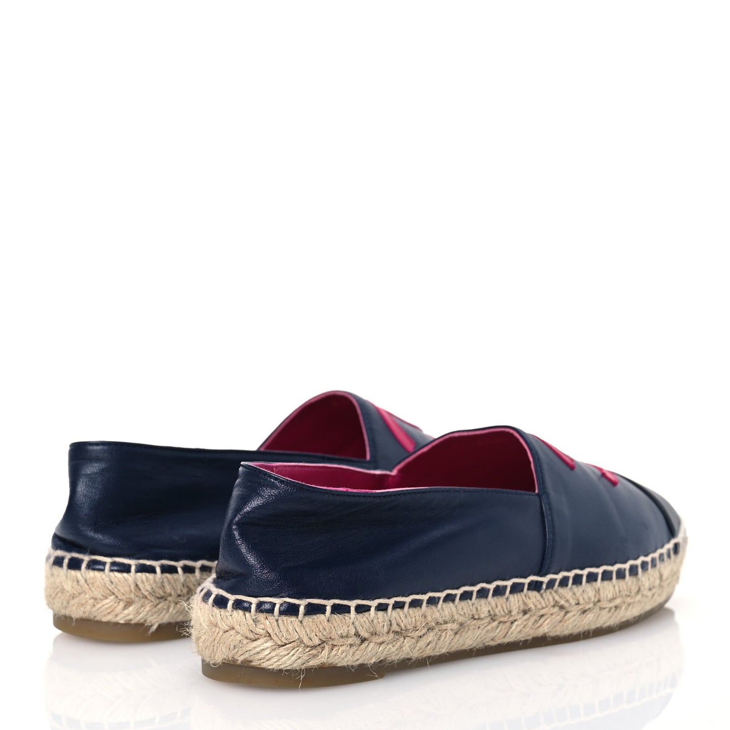 Lambskin CC Espadrilles 38 Navy Fuchsia Black