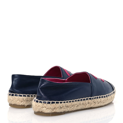 Chanel Lambskin CC Espadrilles 38 Navy Fuchsia Black 4 of 14