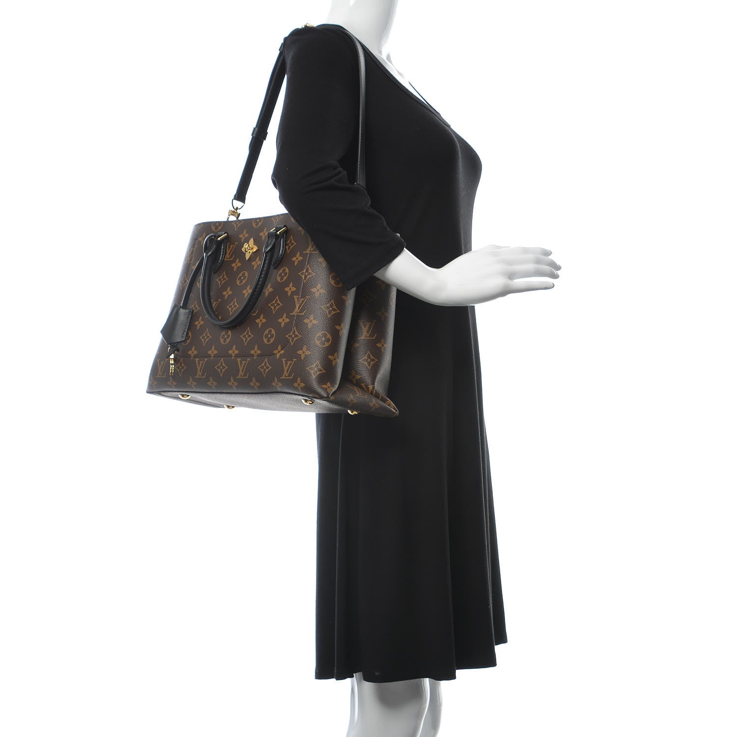 Louis Vuitton Monogram Flower Tote Black 2 of 12