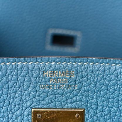 Hermes Togo Birkin 40 Blue Jean 5 of 9