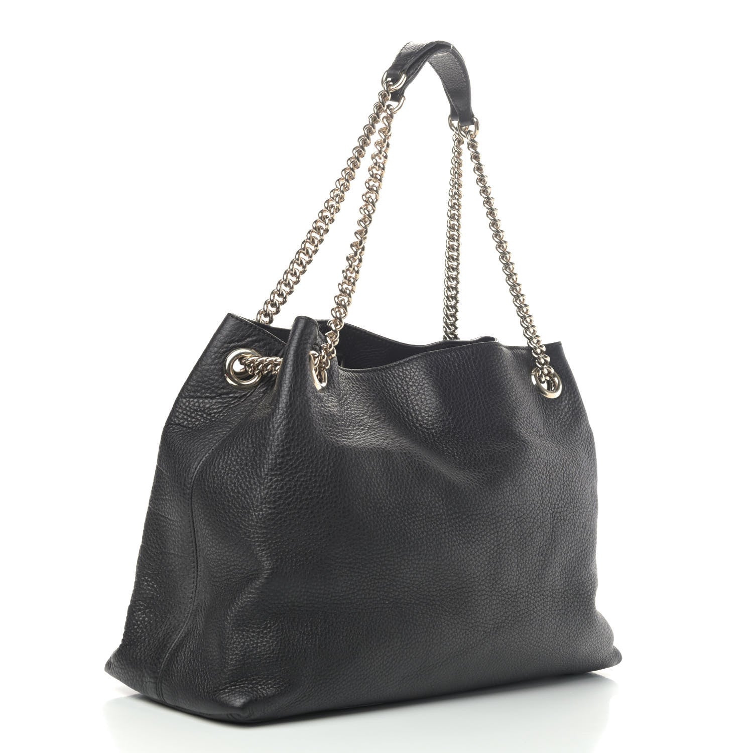 Gucci Pebbled Calfskin Medium Soho Chain Shoulder Bag Black 2 of 4