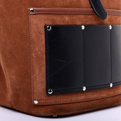 Alexander Wang Suede Calfskin Mason Tote Brown Black 10 of 12