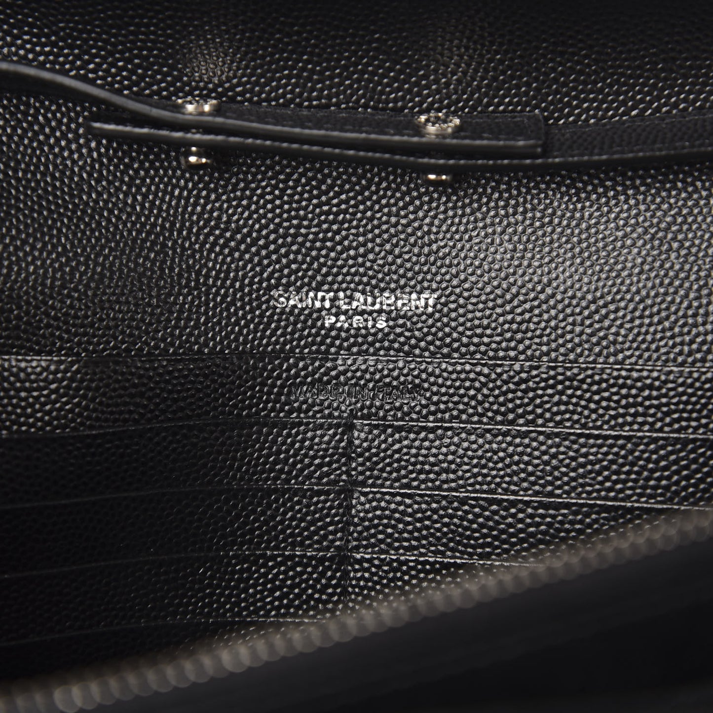 Grain De Poudre Matelasse Chevron Monogram Chain Wallet Black