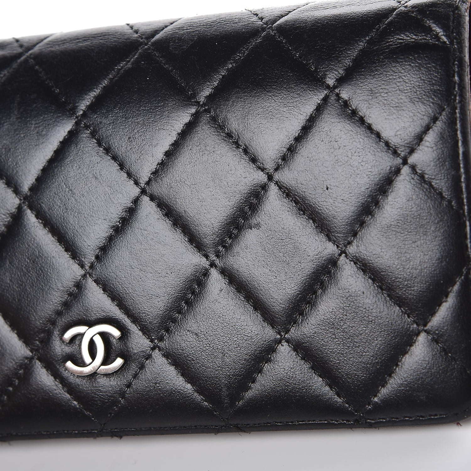 Chanel Lambskin Quilted Yen Wallet Black 10 of 17