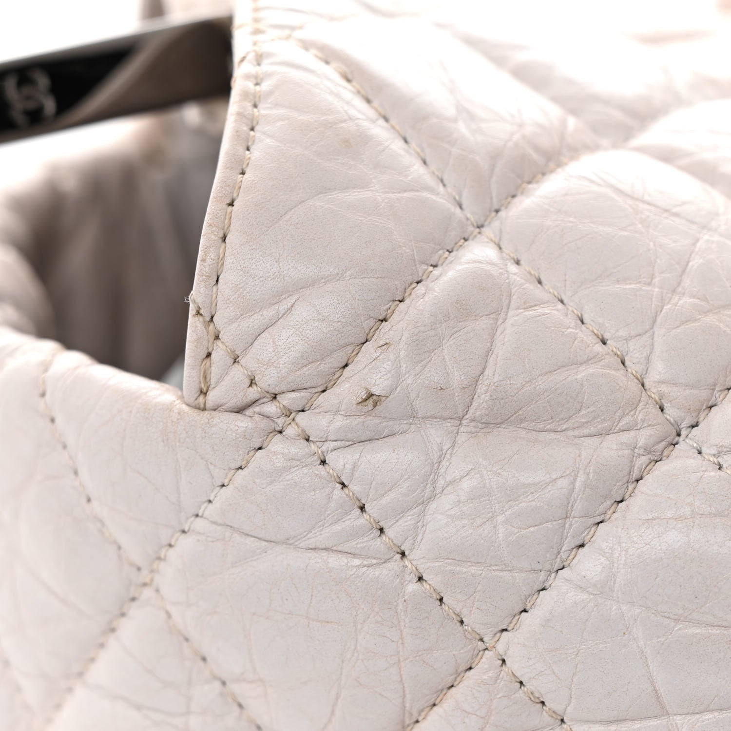 Chanel Distressed Lambskin Vintage Ligne Lady Braid XL Tote Beige 14 of 17