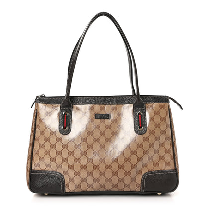 Gucci Crystal Monogram Medium Princy Tote Dark Brown 1 of 11