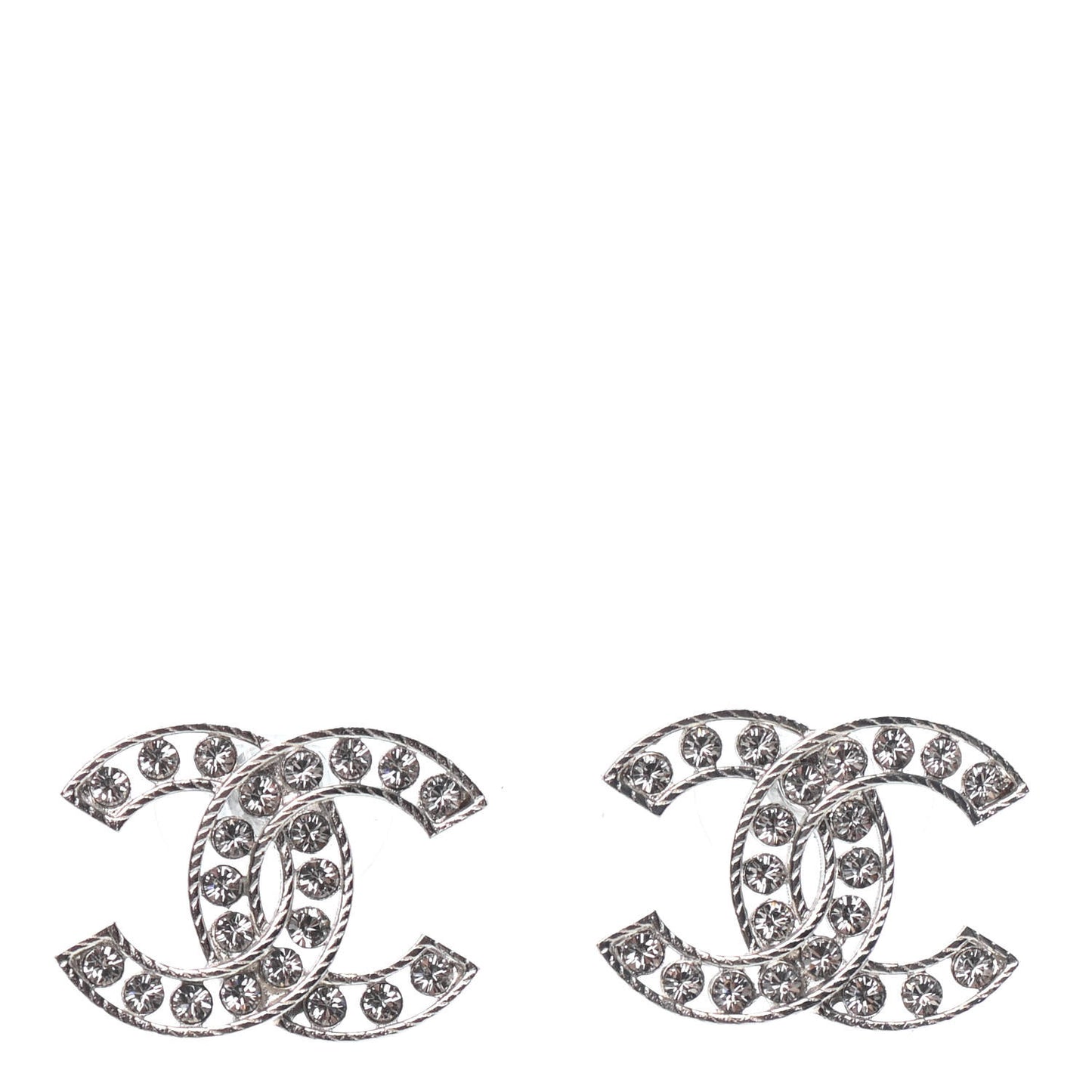 Crystal CC Earrings Silver