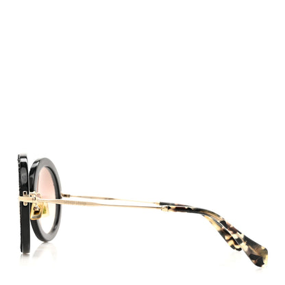 Miu Miu Metal Round Crystal Sunglasses SMU08R Black Tortoise 3 of 7