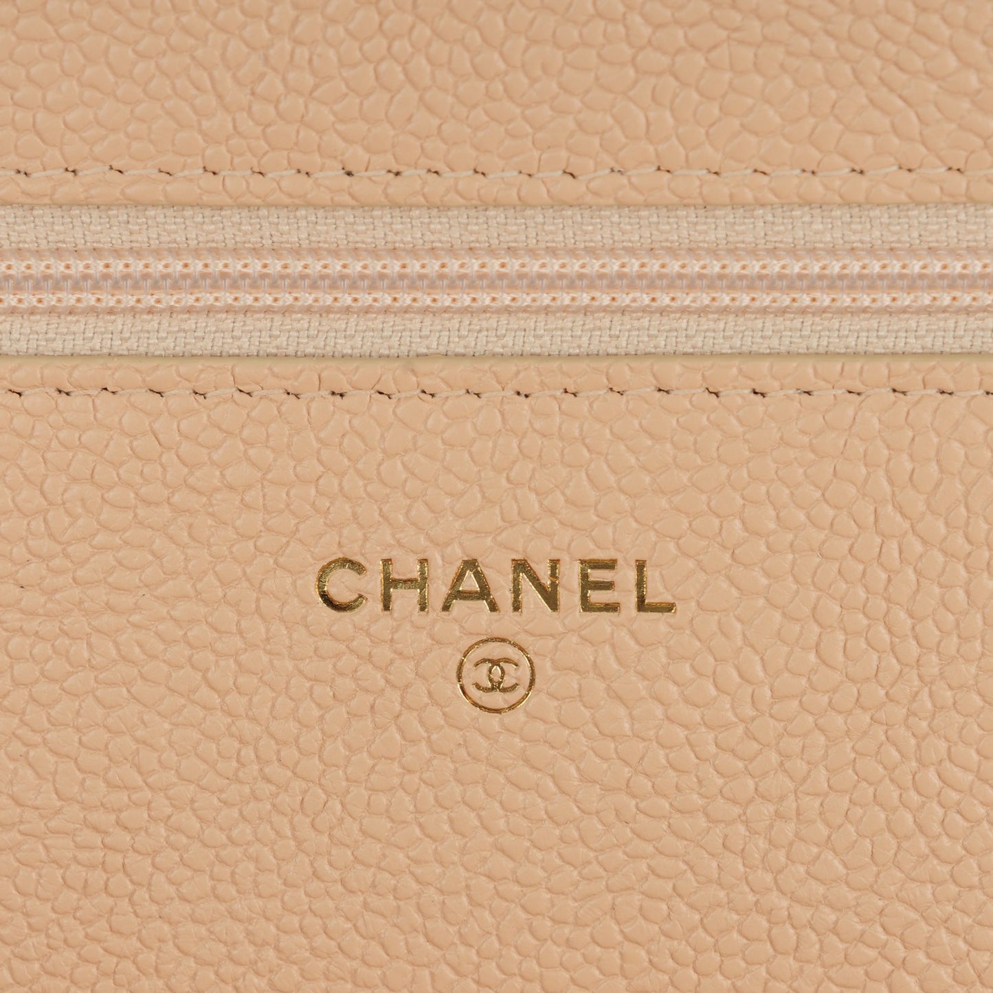 Caviar Quilted Boy Wallet On Chain WOC Beige Clair