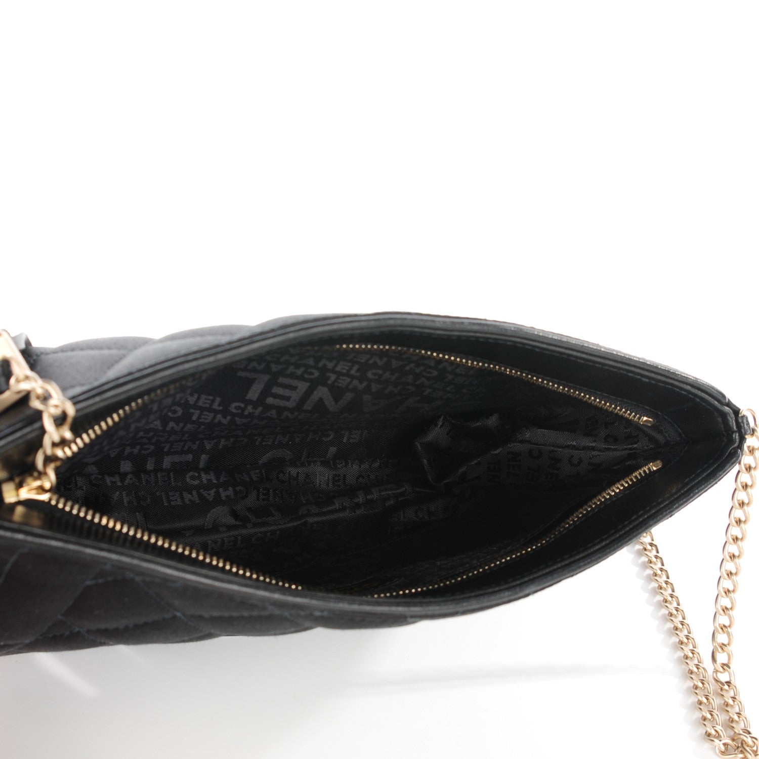 Chanel Satin Quilted Evening Bag Black 5 of 7