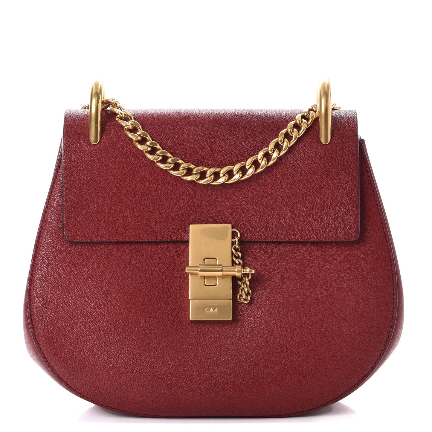 Grained Lambskin Drew Shoulder Bag Intense Red