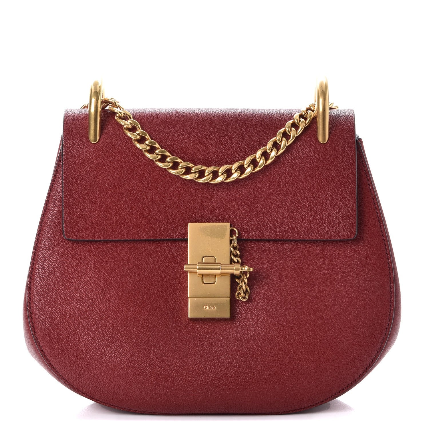 Chloe Grained Lambskin Drew Shoulder Bag Intense Red 1 of 9