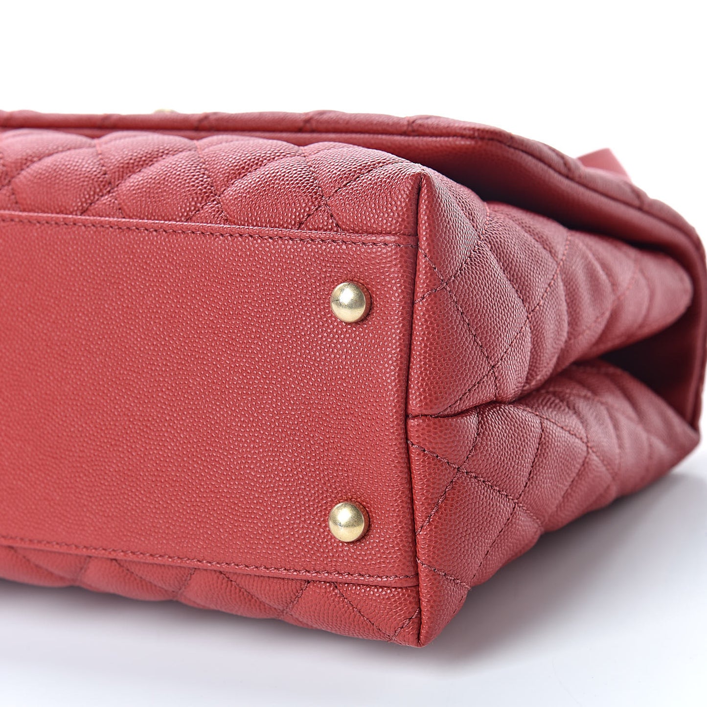 Caviar Lizard Embossed Quilted Small Coco Handle Flap Red