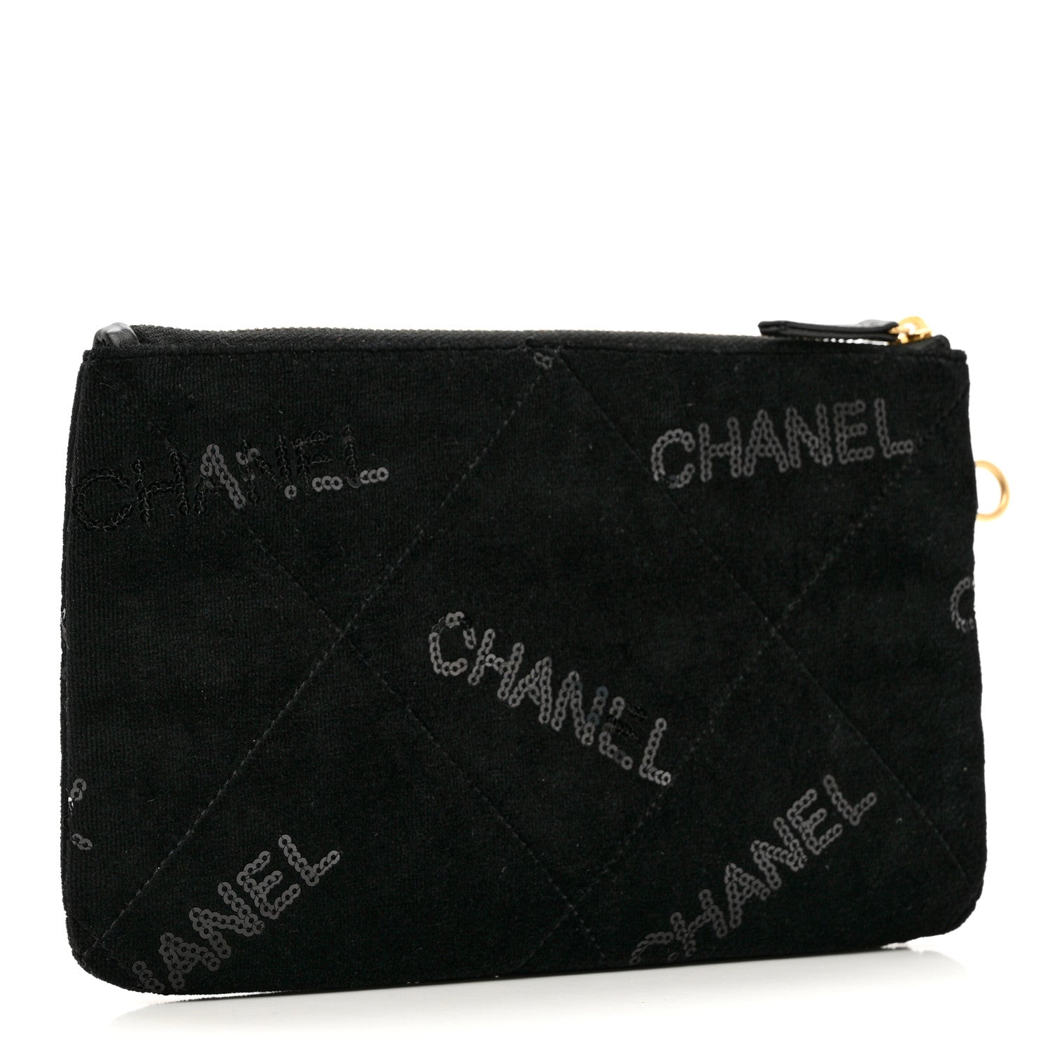 Chanel Velvet Sequin Quilted Chanel 22 Removable Pouch Black 3 of 5