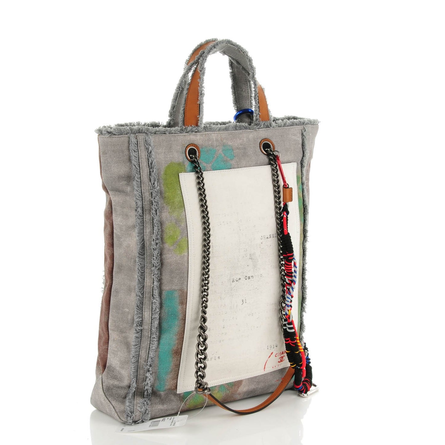 Canvas Large Graffiti Tote Grey